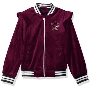Limited Too toddler Crown Velour Bomber Jacket